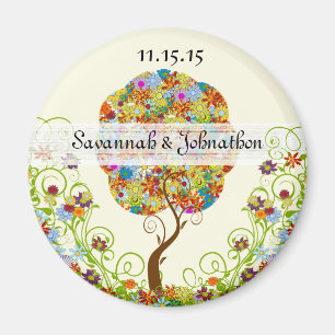 Enchanted Forest Patchwork Floral Fairy Tale Tree Magnet
