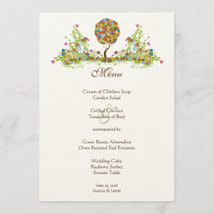 Enchanted Forest Patchwork Floral Fairy Tale Tree Menu