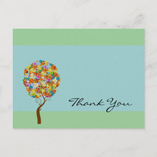 Enchanted Forest Patchwork Floral Fairy Tale Tree Postcard