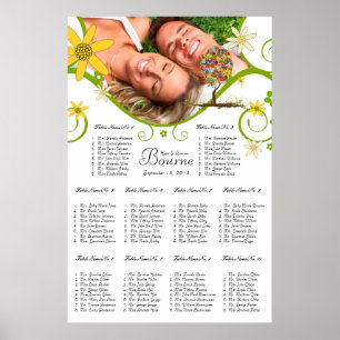 Enchanted Forest Patchwork Floral Fairy Tale Tree Poster