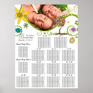 Enchanted Forest Patchwork Floral Fairy Tale Tree Poster