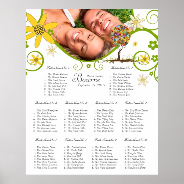 Enchanted Forest Patchwork Floral Fairy Tale Tree Poster (Front)