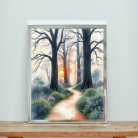 Enchanted Forest Path at Sunset