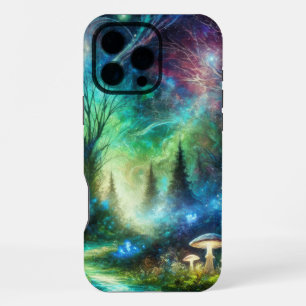Enchanted Forest Path Glowing Mushrooms Cosmic Sky iPhone 16 Pro Max Case