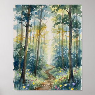 Enchanted Forest Path Watercolor Print - Original