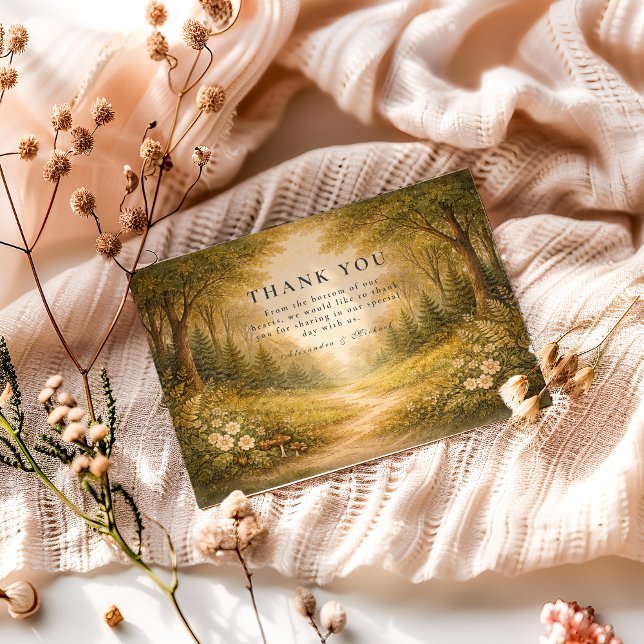 Enchanted Forest Path Wedding Thank You Card (Creator Uploaded)