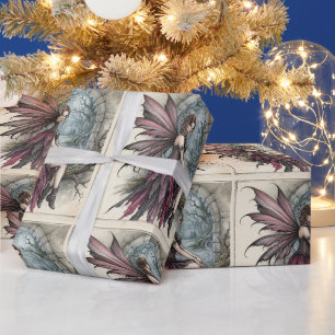 Enchanted Forest Pink Wing Fairy Art Wrapping Paper