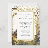 Enchanted Forest Portal Wedding Gold Trees Wedding