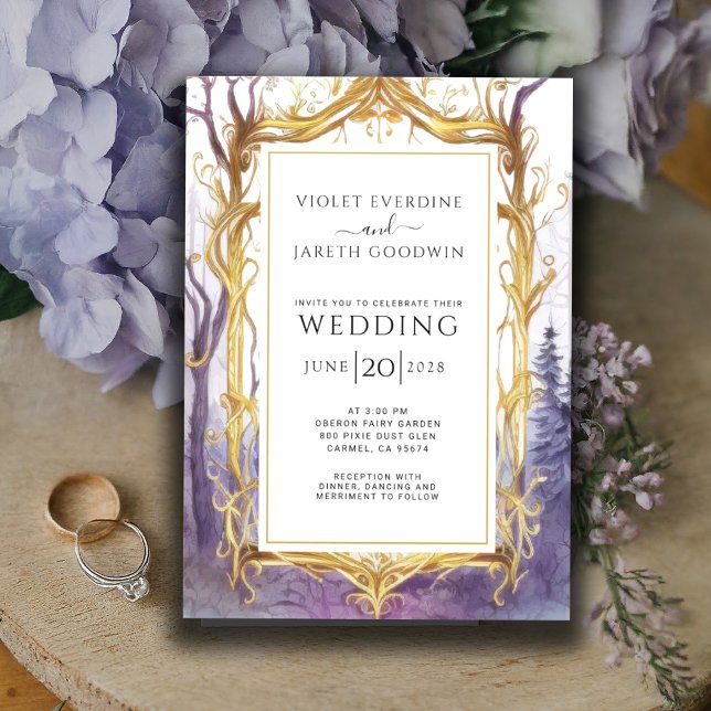 Enchanted Forest Portal Wedding Invitation Purple (Creator Uploaded)