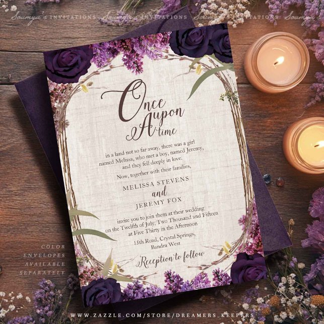 Enchanted Forest Purple Wedding Invitation Card (Creator Uploaded)