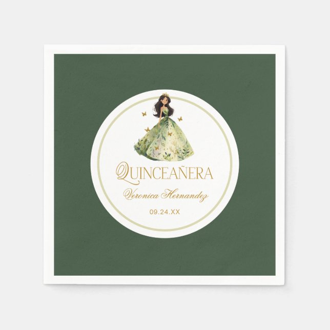 Enchanted Forest Quinceanera Birthday  Napkin (Front)