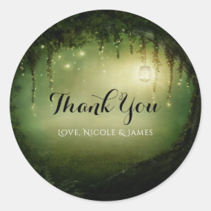Enchanted Forest Romantic Rustic Wedding Favour Classic Round Sticker