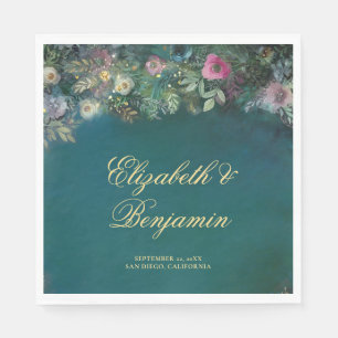 Enchanted Forest Roses Fairy Tale Elegant Wedding Napkin