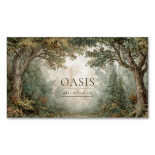 Enchanted Forest Rustic Painterly Landscape Magnetic Business Card