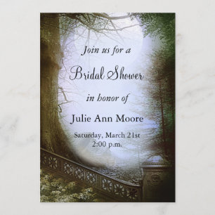 Enchanted Forest Scene Bridal Shower Invitation