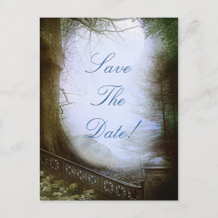 Enchanted Forest Scene Save The Date Postcard
