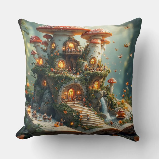 Enchanted Forest Setting With Fairies Cushion (Front)