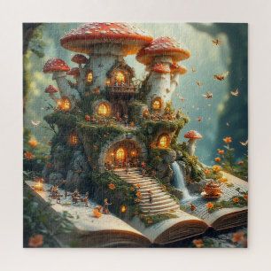 Enchanted Forest Setting With Fairies Jigsaw Puzzle