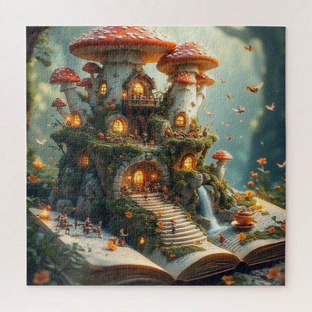 Enchanted Forest Setting With Fairies Jigsaw Puzzle (Vertical)