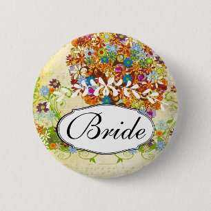 Enchanted Forest Side Branch Wedding 6 Cm Round Badge