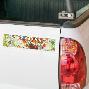 Enchanted Forest Side Branch Wedding Bumper Sticker