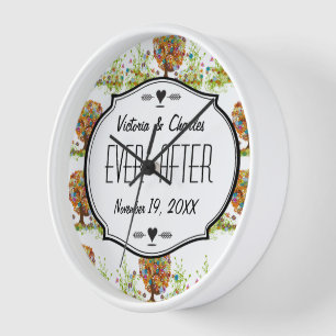 Enchanted Forest Side Branch Wedding Clock