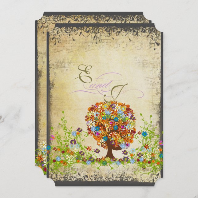 Enchanted Forest Side Branch Wedding Invitations (Front/Back)