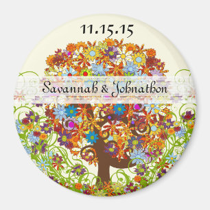 Enchanted Forest Side Branch Wedding Magnet