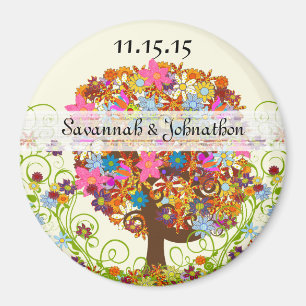 Enchanted Forest Side Branch Wedding Magnet