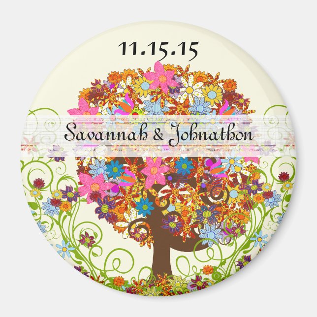 Enchanted Forest Side Branch Wedding Magnet (Front)
