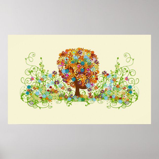 Enchanted Forest Side Branch Wedding Poster (Front)