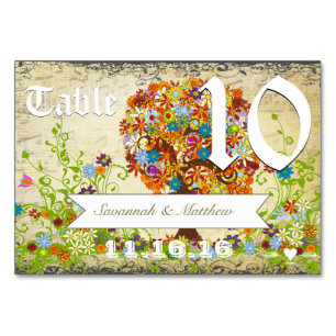 Enchanted Forest Side Branch Wedding Table Number
