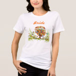 Enchanted Forest Side Branch Wedding Tri-Blend Shirt<br><div class="desc">Earth tones with a brown trunk Folksy Flower Tree Whimsical Wildflower Bloom Wedding Collection with all the colours: Pink Terracotta Orange Coral Yellow Elegance and Blue Flowers Wedding Party. Picture a spring, summer or fall romantic whimsical swirl tree in an enchanted forest along an elegant country farmhouse road. Oh so...</div>