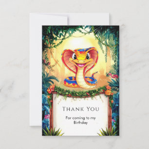 Enchanted Forest Snake Birthday Thank You Card