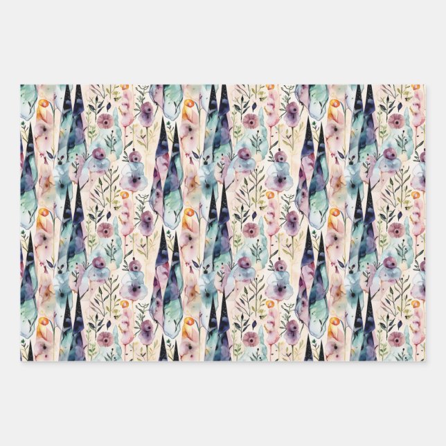 Enchanted Forest Spirits Wrapping Paper Sheet (Front)