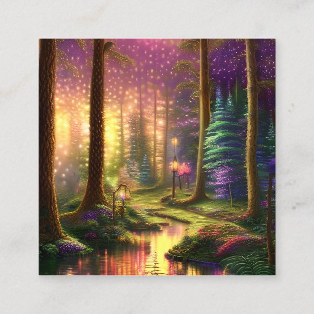 Enchanted Forest Square Business Card (Front)