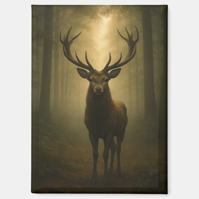 Enchanted Forest Stag – Ethereal Wildlife Art Magnet (Front)