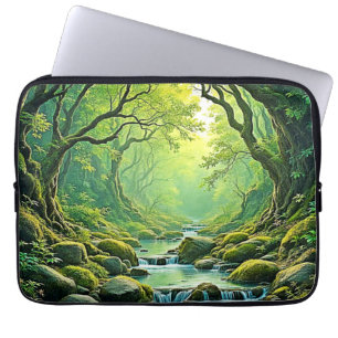Enchanted Forest Stream Design Laptop Sleeve