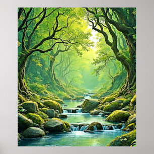 Enchanted Forest Stream Design Poster