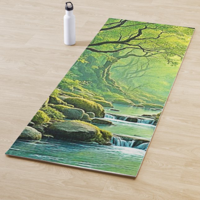 Enchanted Forest Stream Design Yoga Mat (In Situ)