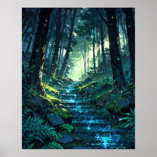 Enchanted Forest Stream Poster