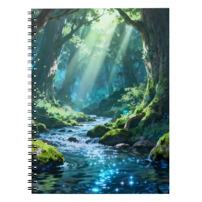 Enchanted Forest Stream Spiral Notebook (Front)