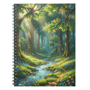 Enchanted Forest Stream Spiral Notebook