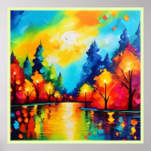 Enchanted Forest Sunset Poster