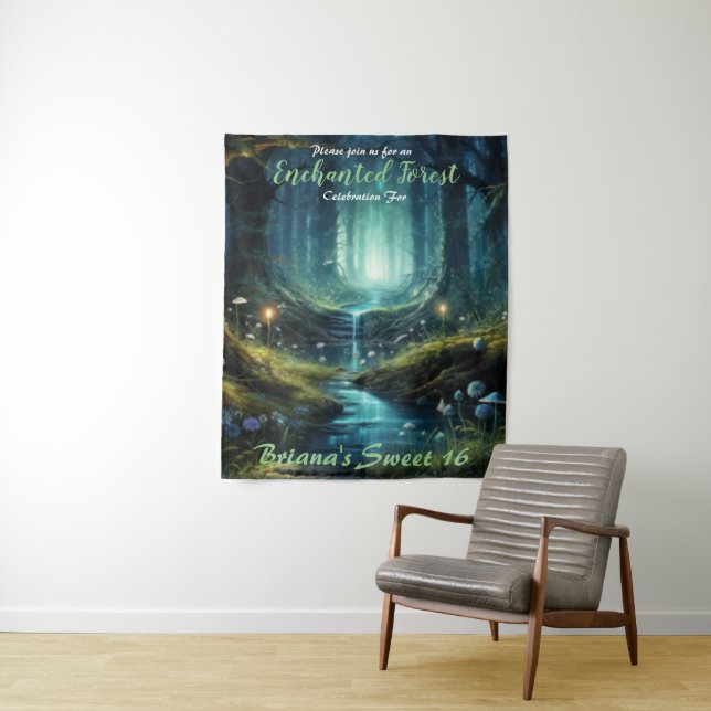 Enchanted Forest Sweet 16 Tapestry (In Situ)