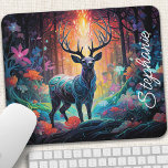 Enchanted Forest Swirl Deer Personalised Mouse Pad<br><div class="desc">Bring a touch of magic to your workspace with this personalised mouse pad featuring a majestic deer adorned with swirling rainbow colours, set within an enchanted forest. The vibrant design and mystical atmosphere create a captivating scene, inspiring creativity and wonder. Make it truly yours by adding your name or a...</div>