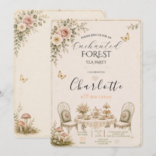 Enchanted Forest Tea Party Birthday Invitation