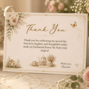 Enchanted Forest Tea Party Birthday Thank You