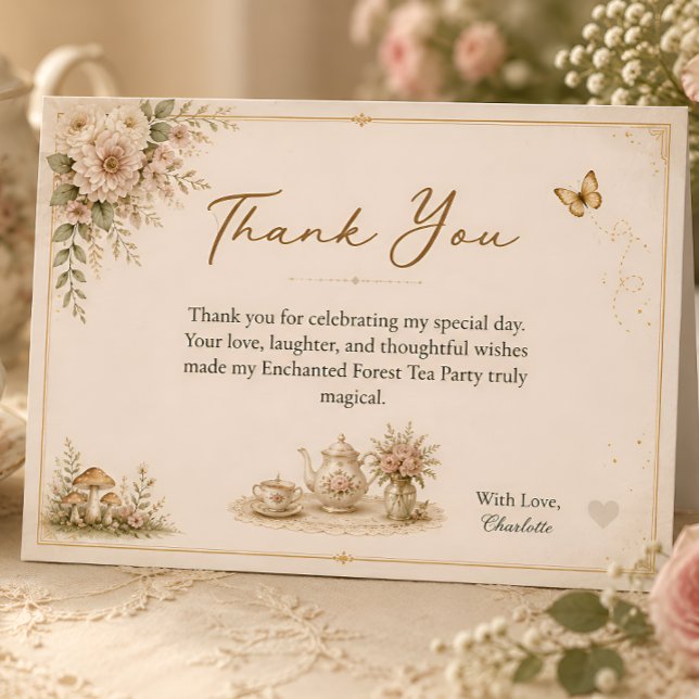 Enchanted Forest Tea Party Birthday Thank You (Creator Uploaded)