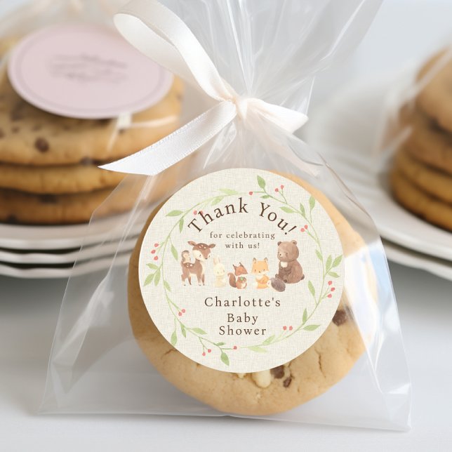 Enchanted Forest Thank You Classic Round Sticker (Creator Uploaded)
